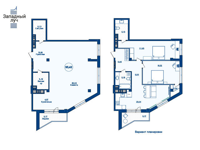 92,8 м², 3-комнатная квартира 13 276 120 ₽ - изображение 1