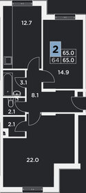 Квартира 65 м², 2-комнатная - изображение 1