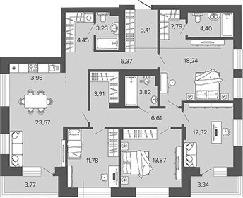 Квартира 131,9 м², 4-комнатная - изображение 1