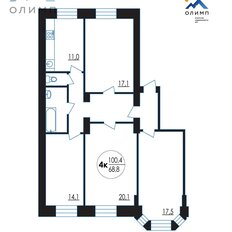 Квартира 100,4 м², 4-комнатная - изображение 2