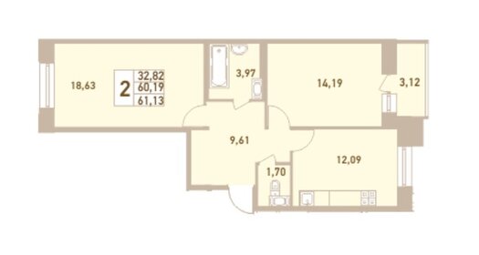 40 м², 2-комнатная квартира 4 400 000 ₽ - изображение 39