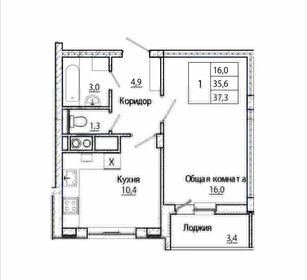 36 м², 1-комнатная квартира 4 300 000 ₽ - изображение 72