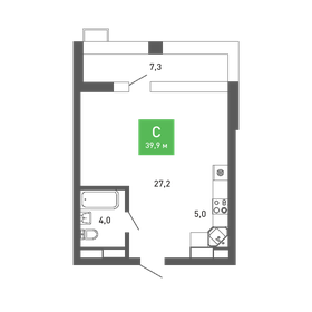 39,7 м², квартира-студия 4 882 534 ₽ - изображение 14