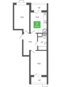 64,7 м², 2-комнатная квартира 7 483 535 ₽ - изображение 12