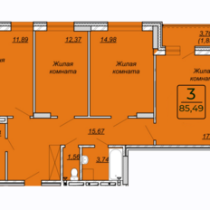 Квартира 85,5 м², 3-комнатная - изображение 2