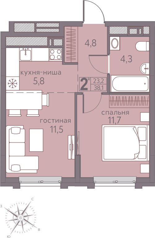 Варианты планировок ЖК «Погода» - планировка 10