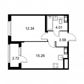 Квартира 36,6 м², 1-комнатная - изображение 1