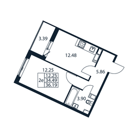 34,7 м², 1-комнатная квартира 6 133 050 ₽ - изображение 38