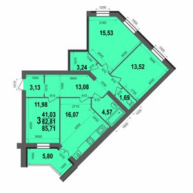 Квартира 85,7 м², 3-комнатная - изображение 1