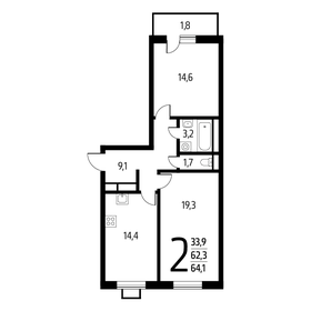 64,1 м², 2-комнатная квартира 14 351 990 ₽ - изображение 8