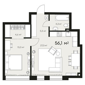 Квартира 59,2 м², студия - изображение 1