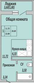 27 м², квартира-студия 3 300 000 ₽ - изображение 48