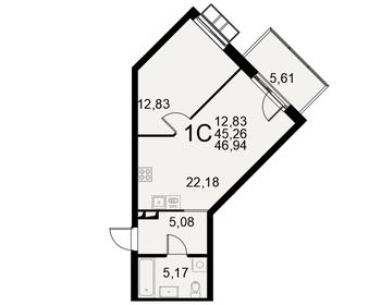 45,5 м², 1-комнатная квартира 7 955 500 ₽ - изображение 13
