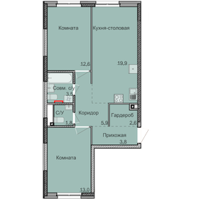 Квартира 63,1 м², 2-комнатная - изображение 1