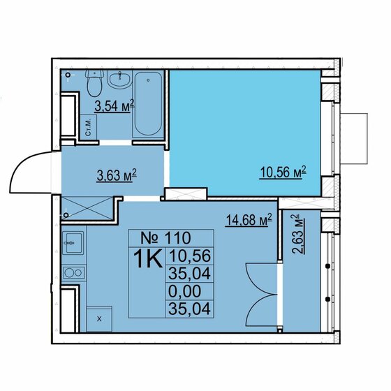 35 м², 1-комнатная квартира 5 560 000 ₽ - изображение 18