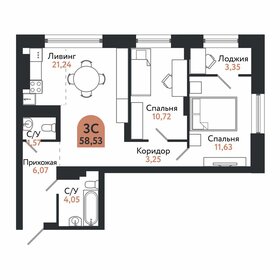 58,9 м², 3-комнатная квартира 8 225 000 ₽ - изображение 23