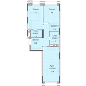 Квартира 62 м², 2-комнатная - изображение 1