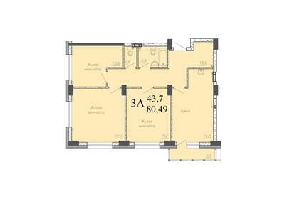 80,5 м², 3-комнатная квартира 9 020 000 ₽ - изображение 52