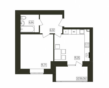 35,6 м², 1-комнатная квартира 4 300 000 ₽ - изображение 68