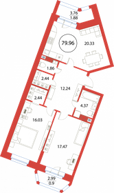 80,9 м², 2-комнатная квартира 21 941 360 ₽ - изображение 14