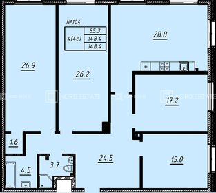 Квартира 148,4 м², 4-комнатная - изображение 1