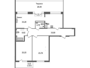 Квартира 116,5 м², 2-комнатная - изображение 1