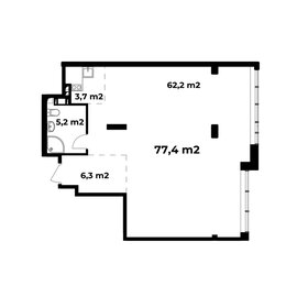 Квартира 77,4 м², 1-комнатные - изображение 1
