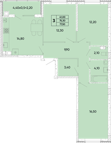 77,7 м², 3-комнатная квартира 8 352 750 ₽ - изображение 36