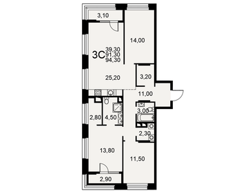 92,9 м², 3-комнатная квартира 12 355 700 ₽ - изображение 15