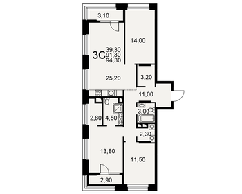 90 м², 3-комнатная квартира 10 500 000 ₽ - изображение 53