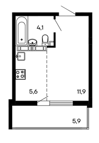 Квартира 27,5 м², студия - изображение 1