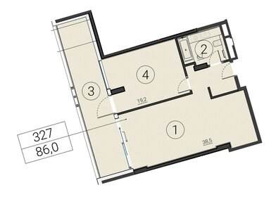 Квартира 86 м², 2-комнатные - изображение 1