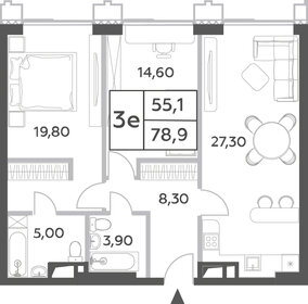 Квартира 78,9 м², 3-комнатная - изображение 1