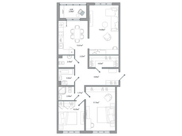 Квартира 91,7 м², 3-комнатная - изображение 1