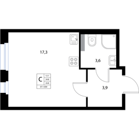 24,2 м², квартира-студия 4 259 200 ₽ - изображение 28