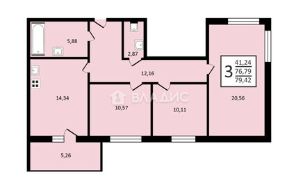 81,7 м², 3-комнатная квартира 5 324 000 ₽ - изображение 60