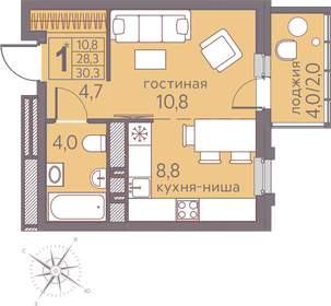 29,1 м², квартира-студия 4 757 850 ₽ - изображение 14