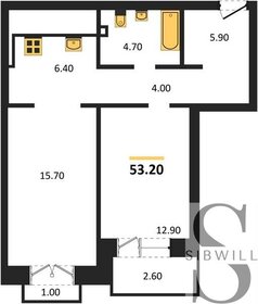 Квартира 53,2 м², 1-комнатная - изображение 1