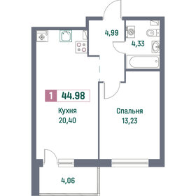 46,5 м², 1-комнатная квартира 8 314 550 ₽ - изображение 63