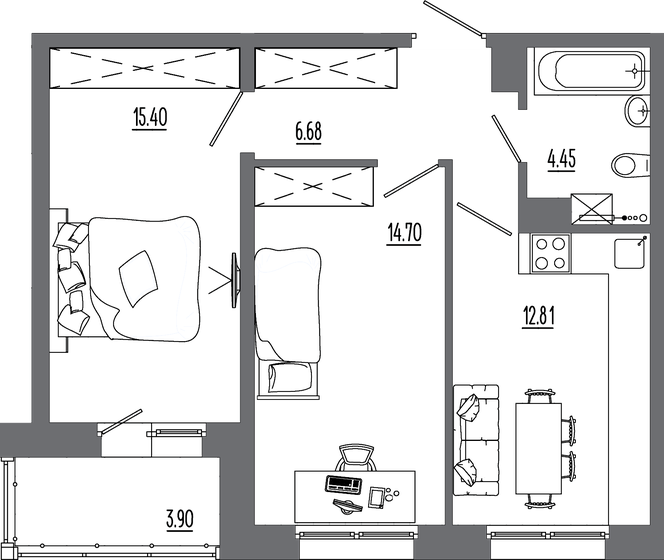 57,9 м², 2-комнатная квартира 8 286 520 ₽ - изображение 1