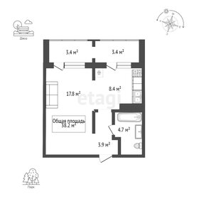 Квартира 38,2 м², 1-комнатная - изображение 1