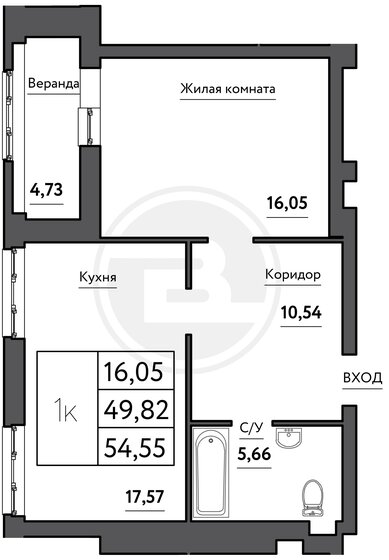 54,6 м², 1-комнатная квартира 7 091 500 ₽ - изображение 32