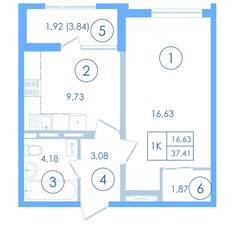 Квартира 37,4 м², 1-комнатная - изображение 2