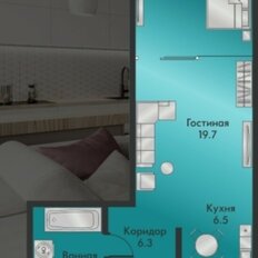 Квартира 41,1 м², 1-комнатная - изображение 3