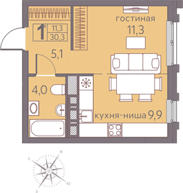 30,3 м², квартира-студия 4 772 250 ₽ - изображение 10