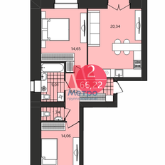 Квартира 66,2 м², 2-комнатная - изображение 3