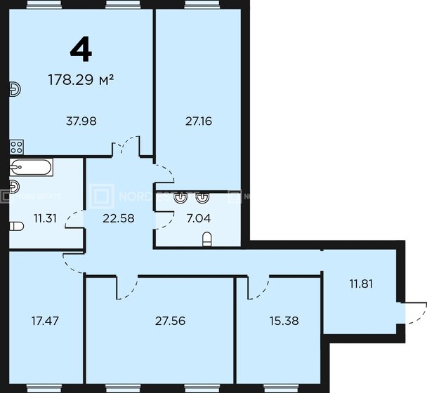 178,6 м², 4-комнатная квартира 71 440 000 ₽ - изображение 19