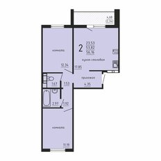 Квартира 56,2 м², 2-комнатная - изображение 2