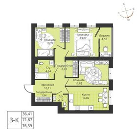 Квартира 76,4 м², 3-комнатная - изображение 1