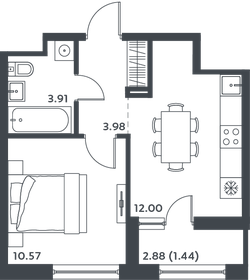 Квартира 31,9 м², 1-комнатная - изображение 1